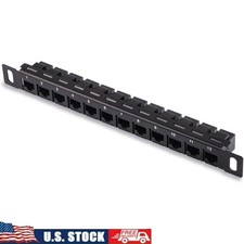 12 Port Cat6 Patch Panel Network Ethernet Easy Cable Management Server Rack New
