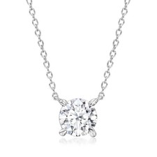 1.00 Carat Lab-Grown Diamond Solitaire Necklace in Sterling Silver. 18 inches