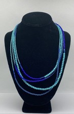 .925 Sterling Silver Blue Turquoise Beaded Strand Necklace 36.5g