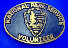 National Park Service Volunteer Department of the Interior Brass Belt Buckle