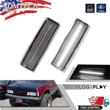 Front Corner Side Marker Lights Clear White LED for 83-94 Chevy Blazer&82-93 S10