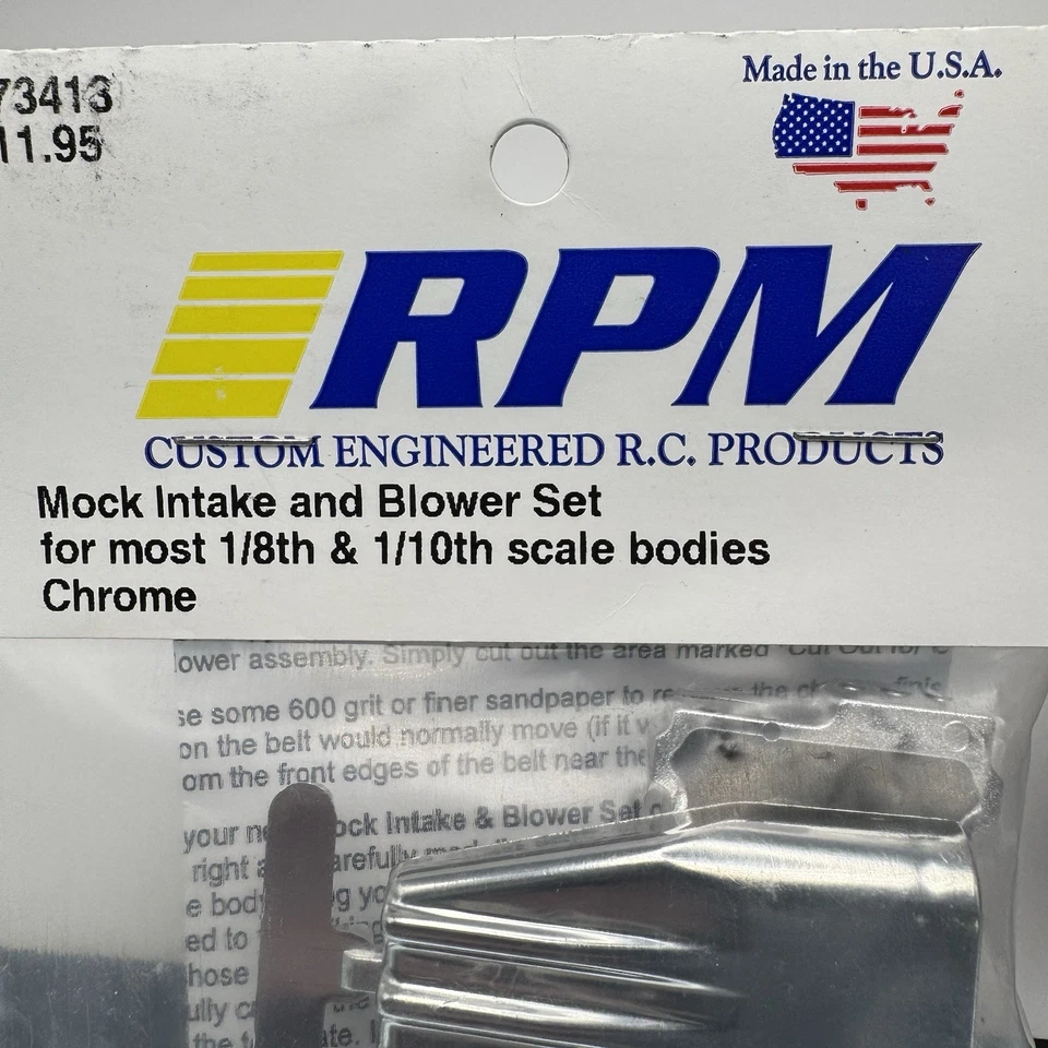RPM 73413 Chrome Mock Intake and Supercharger Blower Set for RC Car & Truck USA - Image 3 of 4
