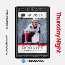 2021 UPPER DECK BLACK DIAMOND #R-SP SHANE PINTO EXQUISITE ROOKIE PATCH RC /99