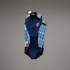 Rip Curl Women G Bomb S/Less Spring Suit Wetsuit 1mm Size 6 WSP7MW Front Zip