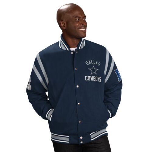 Dallas Cowboys Navy / Gray Tailback Varsity Jacket By G-III - Picture 1 of 3