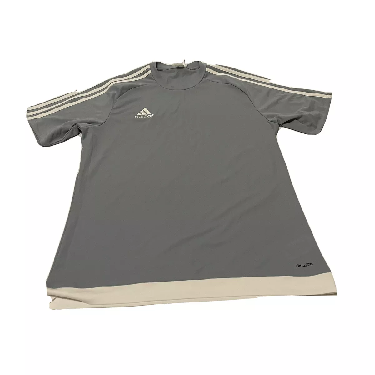 Adidas Climalite T Shirt Mens Large Gray Short Sleeve Crew Neck Athletic Gym EUC