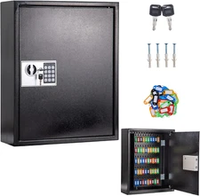 Key Box Wall Mount 150 Position Valet Digital Key Cabinet Lock Box with Code, El