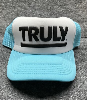 Truly Hat Adjustable Snapback Mesh Trucker Cap Color Light Blue White One Size