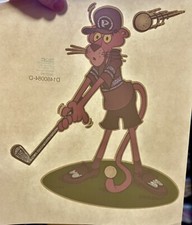 Original Vintage Pink Panther Golf Glitter Iron On Transfer