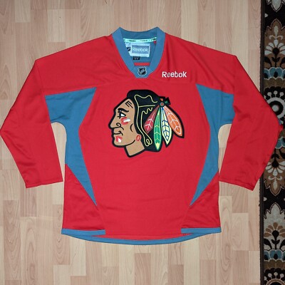Chicago Blackhawks Reebok Practice Jersey Red And Gray Blank Size Men's  Medium