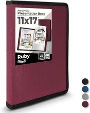 11X17 Art Portfolio Binder With Mounting Paper - Ruby Large Portfolio
