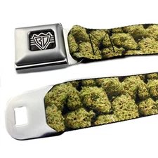 Nuggets Stacked Vivid Marijuana Weed Nugs Seatbelt Style Seat Belt Buckle-Down 