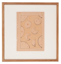 A. R. Penck, Disegno a mano colorato, firmato 