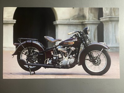 1937 Harley Davidson Knecklehead Motorcycle Picture, Print RARE!!  Frameable