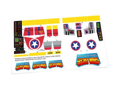 CUSTOM STICKERS for MATTEL Secret Wars Turbo Copter Turbo Copter 1984 ...