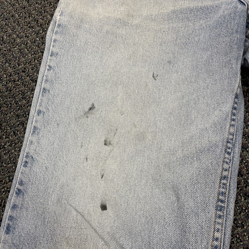 Levis Vintage Denim Jeans White Wash Relaxed Straight Leg Mens Size W38 L32 - Picture 8 of 12