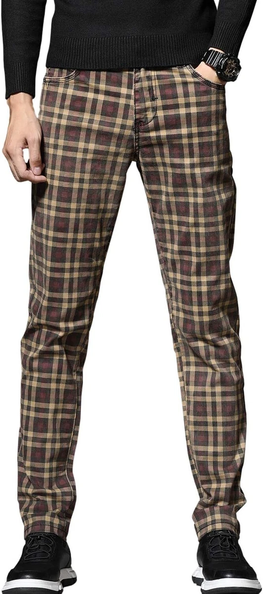 Plaid chino pants sale