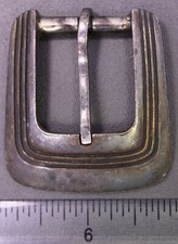 Vintage CHACON Sterling Silver Southwestern Industrial Style Belt Buckle be 7-99