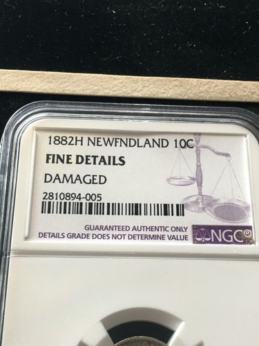 1882H NGC Newfoundland, ¢10 Ten Cent, **Fine Details** - Picture 5 of 10