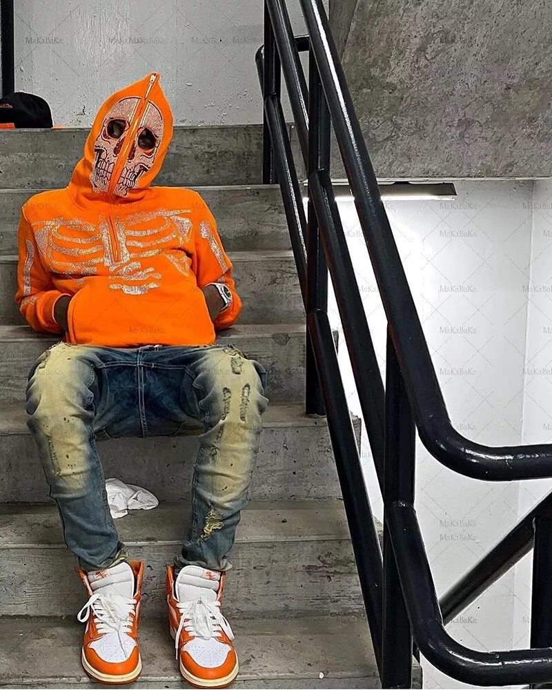 Orange online hoodie mens