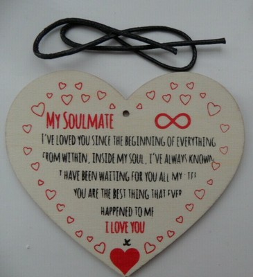 My Soulmate I Love You Wooden Plaque With Signs Hanging Gift Ebay