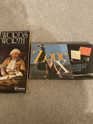 2 x Vintage Invicta Brettspiele Wordsworth Zone X. Complete Makers Of Mastermind