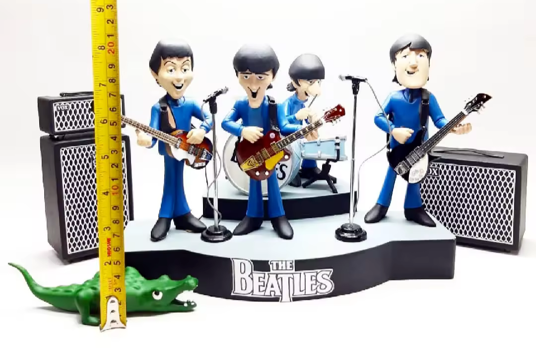 Beatles Figurines & Instruments with Drums, VOX Amps, Stage