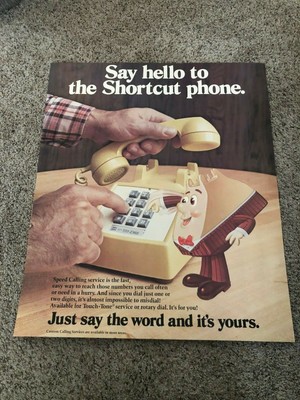 Vintage Telephone Advertising Speed Dialing Poster - Say Hello Shortcut Phone
