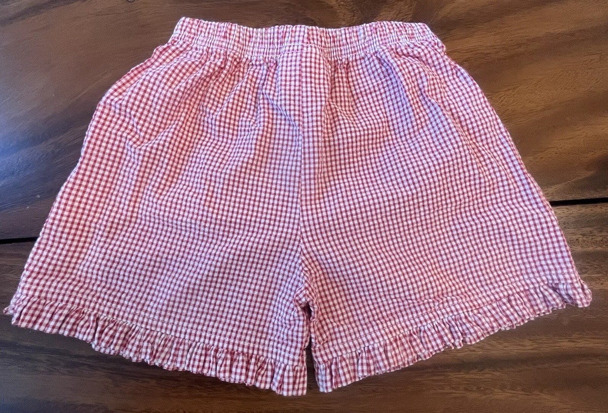 Zuccini Girls Sz 6 Red & White Tiny Check Gingham Ruffle