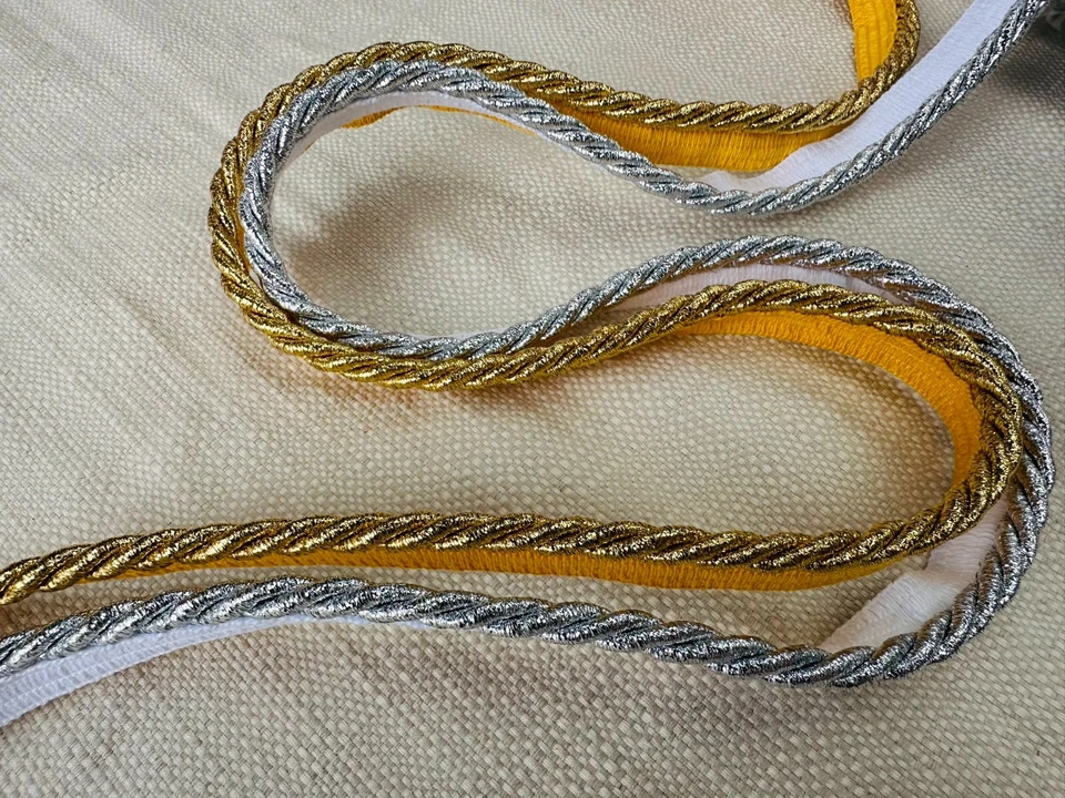 LUSHFABRIC 7 mm Flansch Keder Kordel Metallic gedreht Seil Dekor Borte Kissen - jede Länge