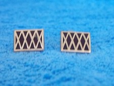 Vintage SWANK Men's Cuff Link Set Black  Gold Color