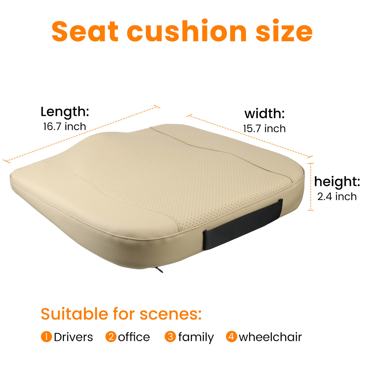ELUTO Car Seat Cushion Wedge Coccyx Cushion Memory Foam Seat Cushion