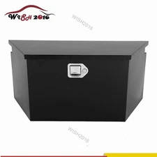 33"X14"X16" Tongue Truck Box Black Heavy Duty Steel Trailer Tongue Box w/ Lock
