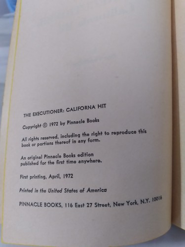 The Executioner Don Pendleton California Hit 1972 1. Druck Band #11 - Bild 7 von 7