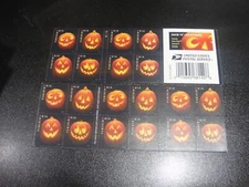 USA 2016 Sc#5137-40b Jack-O-Lanterns FOREVER Stamp Booklet Pane of 20 MNH XF