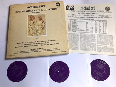 Endres Quartet - Schubert String Quartets & Quintets 3 LP Vinyl BOX SET VOX