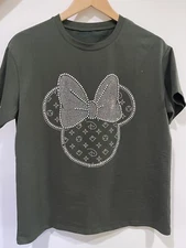 Women's Top Short Sleeve Green Army T-shirt Casual Summer Korean Style Fashion