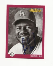 LEE   SMITH    CARDINALS    AUTOGRAPHED    CARD