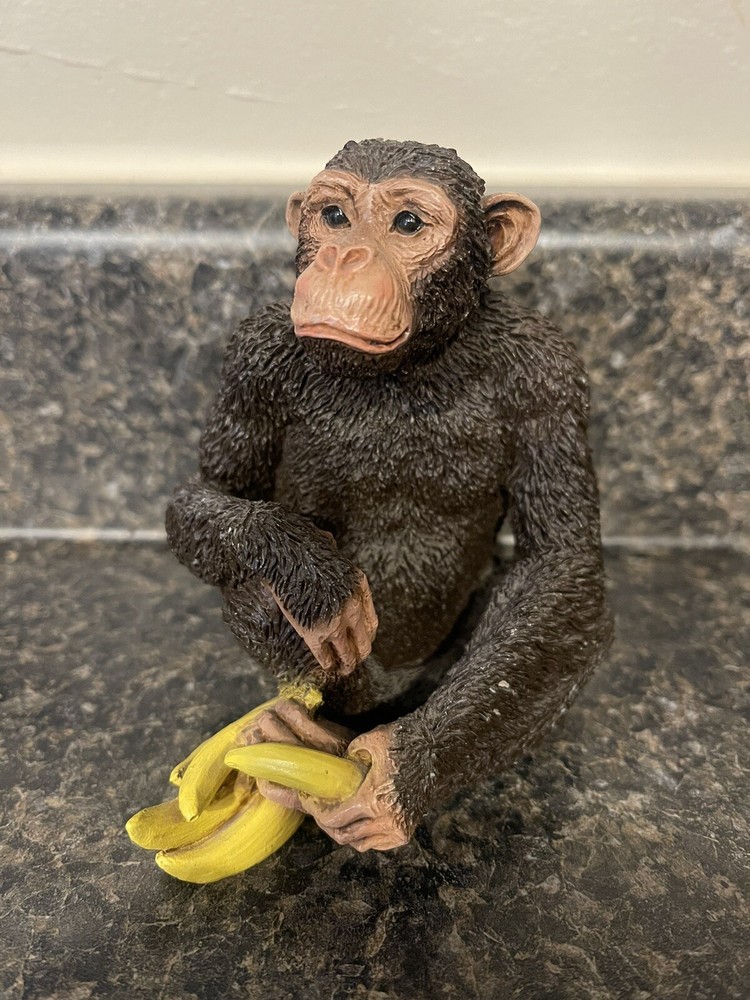 Vintage 1988 Made In Italy Castagna Monkey Figurine Holding Bananas Collectable