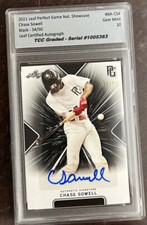 2021 Leaf Perfect Game Chase Sowell Black Auto TCC Graded Gem Mint 10