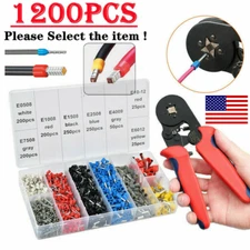 1200PCS Cord Pin End Bootlace Ferrule Cable Terminals Set Crimp Wire Connectors
