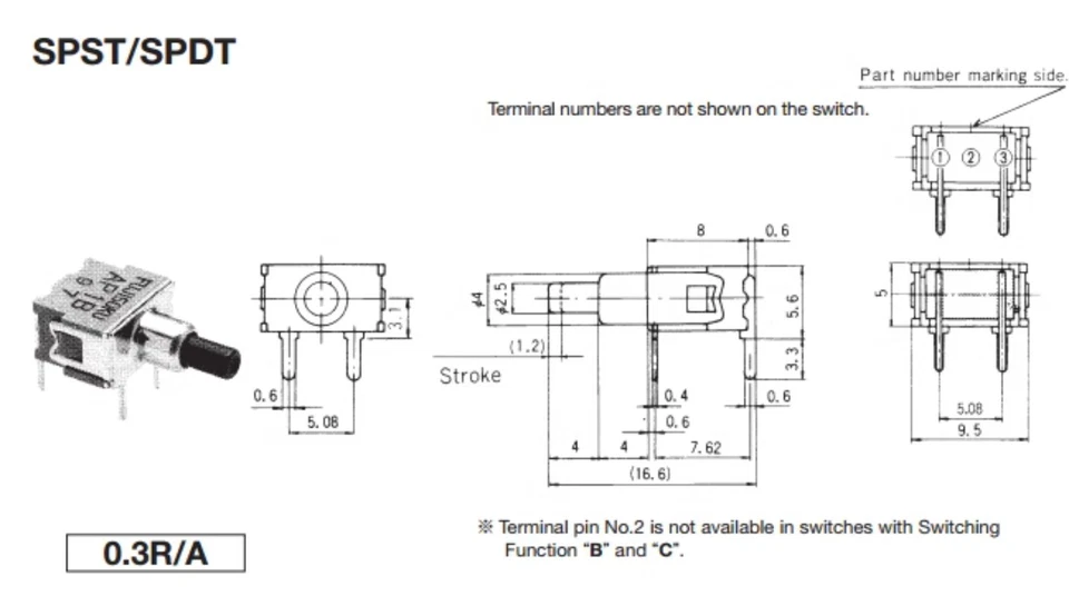 1 pieza FUJISOKU AP1F micro botón interruptor horizontal pierna doblada 3/5 pies restablecimiento de potencia Foto 3 de 4