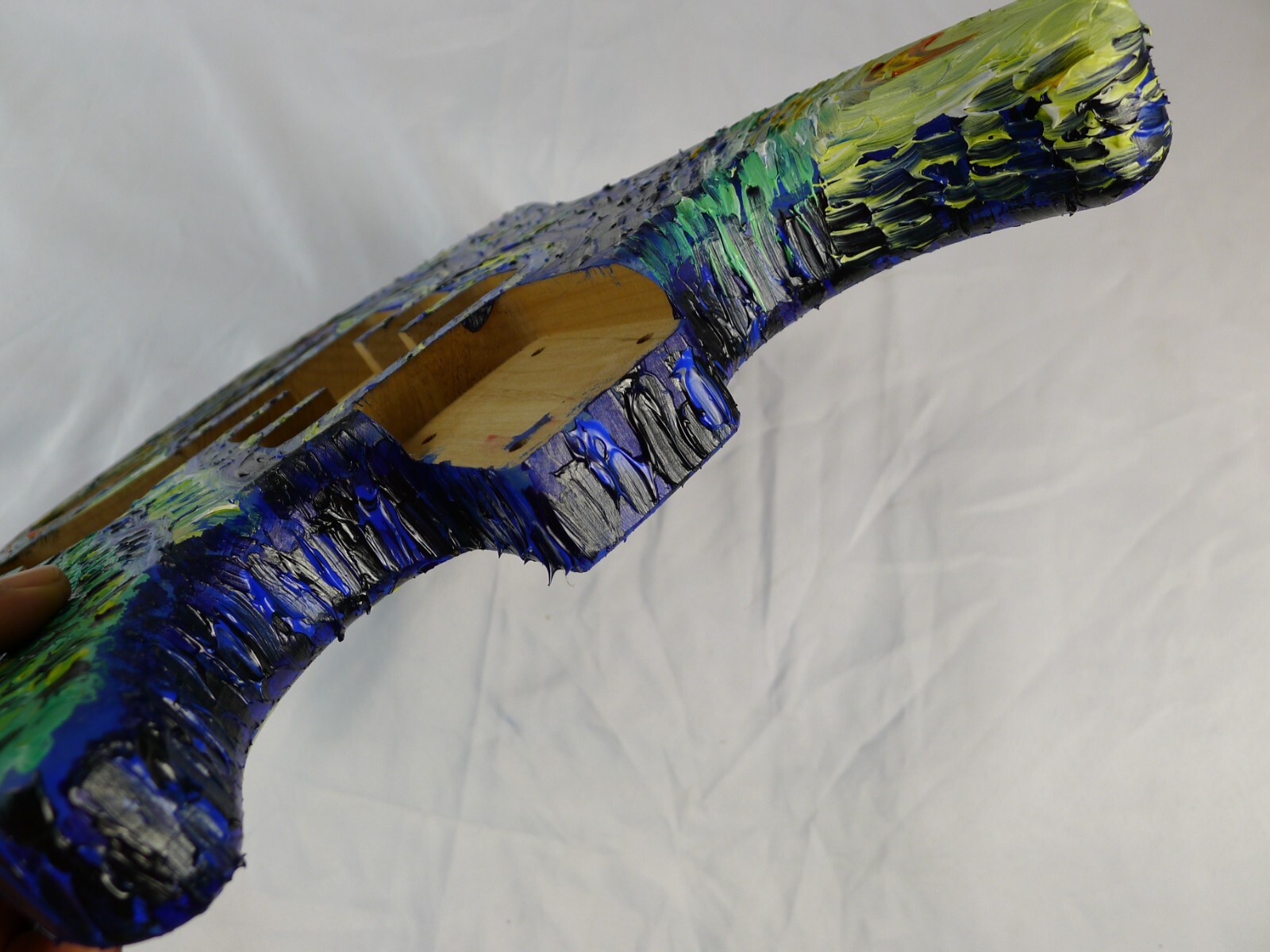 Strat Body 2pcs North American Alder HSS Hand Acrylic Oil Painting ≦3.52Ibs