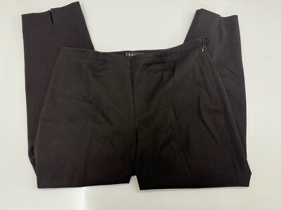 Thalian Womens Dress Pants Size 14 Petite Brown Pants Ankle Slit | eBay