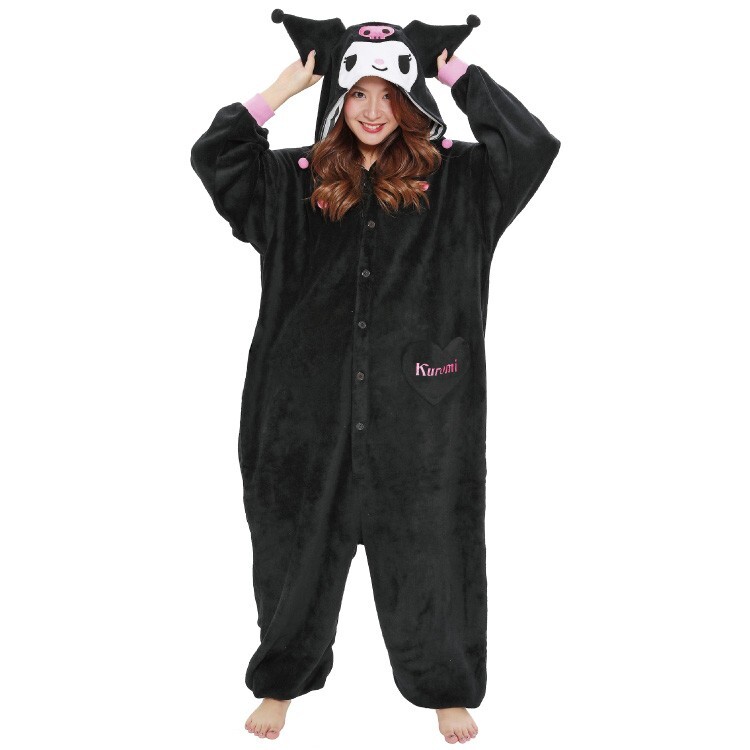 Sanrio Kuromi Costume SAZAC Fleece Kigurumi Cosplay Free Size | eBay