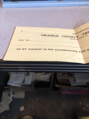 vintage check Orange County Trust Co 1920s Middletown NY - Picture 5 of 6