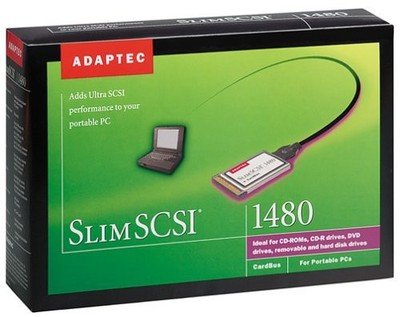 Adaptec SlimSCSI 1480 CardBus Ultra-SCSI Adapter PC Card Kit APA-1480A NEW Box