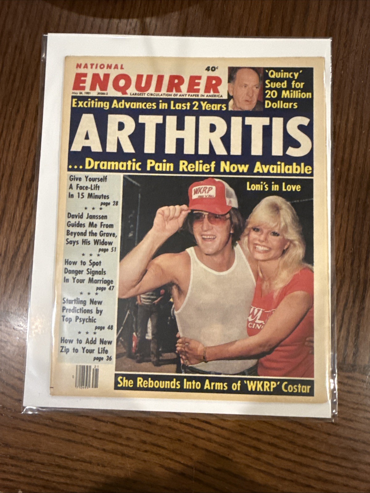 NATIONAL ENQUIRER MAY 26, 1981 LONI ANDERSON & GARY SANDY WKRP Bagged/Boarded!!!