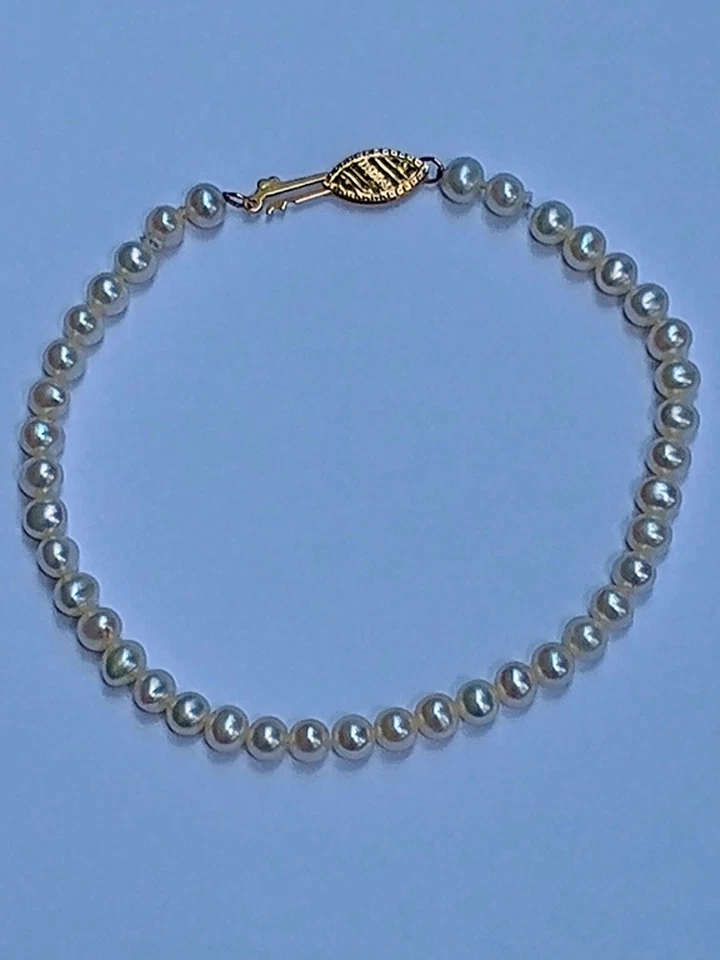 "Pulsera perlas 14K RTI broche 7""" Foto 2 de 4