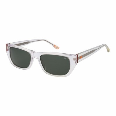 New Balance NB6067 C01 Herren polarisierte Sonnenbrille transparentes Gestell grüne Gläser